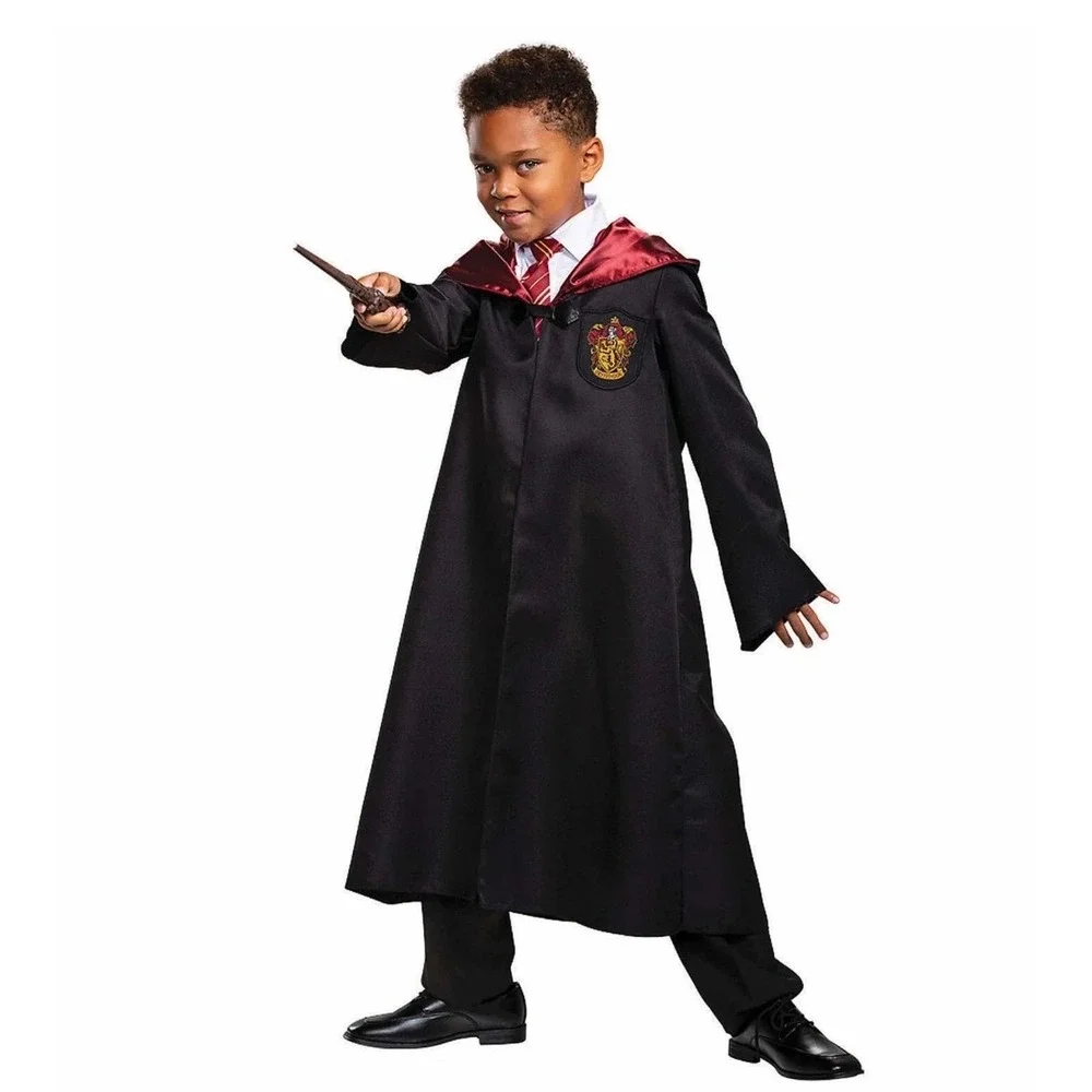 Harry Potter Gryffindor Robe Costume Set Kids Small 4-6 Scarf Tie Socks Disguise